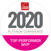 Owens corning 2020 platinum conference top performer MVP St. Louis, MO