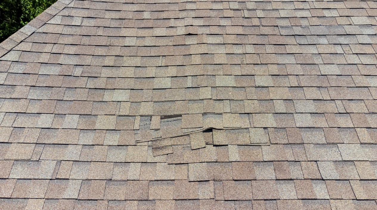 hail damage on roof in St. Charles County